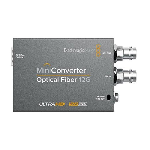 Blackmagic Design Mini Converter Optical Fiber 12G Active video converter - Conversor de vídeo (3840 x 2160 Pixeles, 525i,625i,720p,1080i,1080p,2160p, Active video converter, Gris, 6 - 36 V, 2 W)