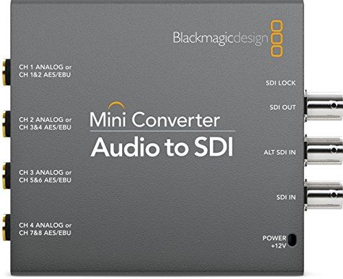 Blackmagic Design Mini Converter Audio - SDI - Conversor de vídeo (1080i,1080p,720p, SDI, 12 V, Negro, 0-40 °C, -20-45 °C)