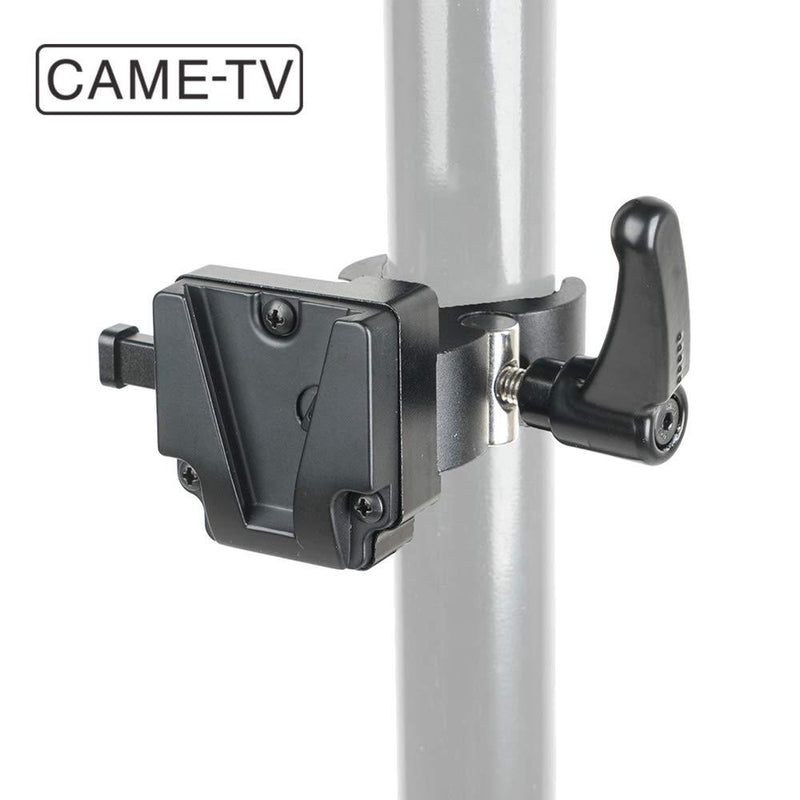 CAME TV V Mount Clamp V-Mount/V-Lock Adaptador de batería para trípode de luz a través de la Abrazadera Crab Clip Open Range MAX.1.65 in Carga útil de hasta 8.8 LB