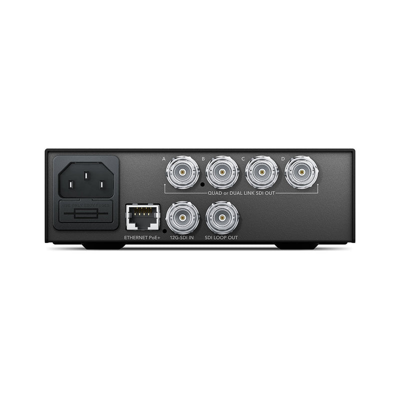 Blackmagic Design Teranex Mini 12G-SDI to Quad SDI Active Video Converter - Conversor de vídeo (3840 x 2160 Pixeles, 525i,625i,720p,1080i,1080p,2160p, Active Video Converter, Negro, BNC, BNC)