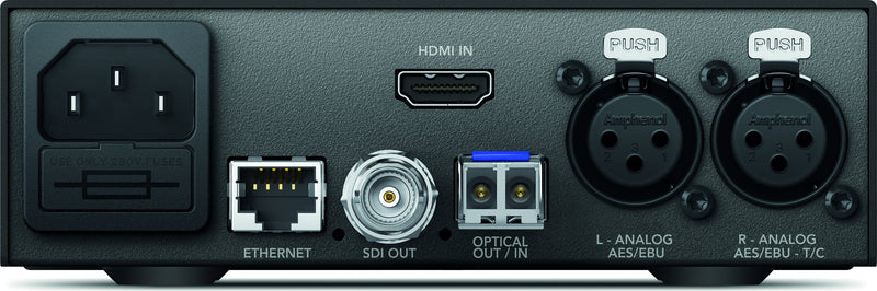 Blackmagic Design Teranex Mini 4096 x 2160 Pixeles - Conversor de vídeo (1080i,1080p,2160p,720p, HDMI, Óptico, USB, RJ-45, 90-240 V, 48 V)