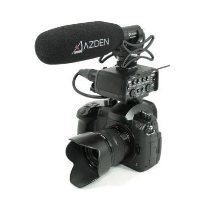 Micrófono profesional compacto de cine Azden con salida de cable flexible XLR