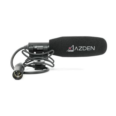 Micrófono profesional compacto de cine Azden con salida de cable flexible XLR
